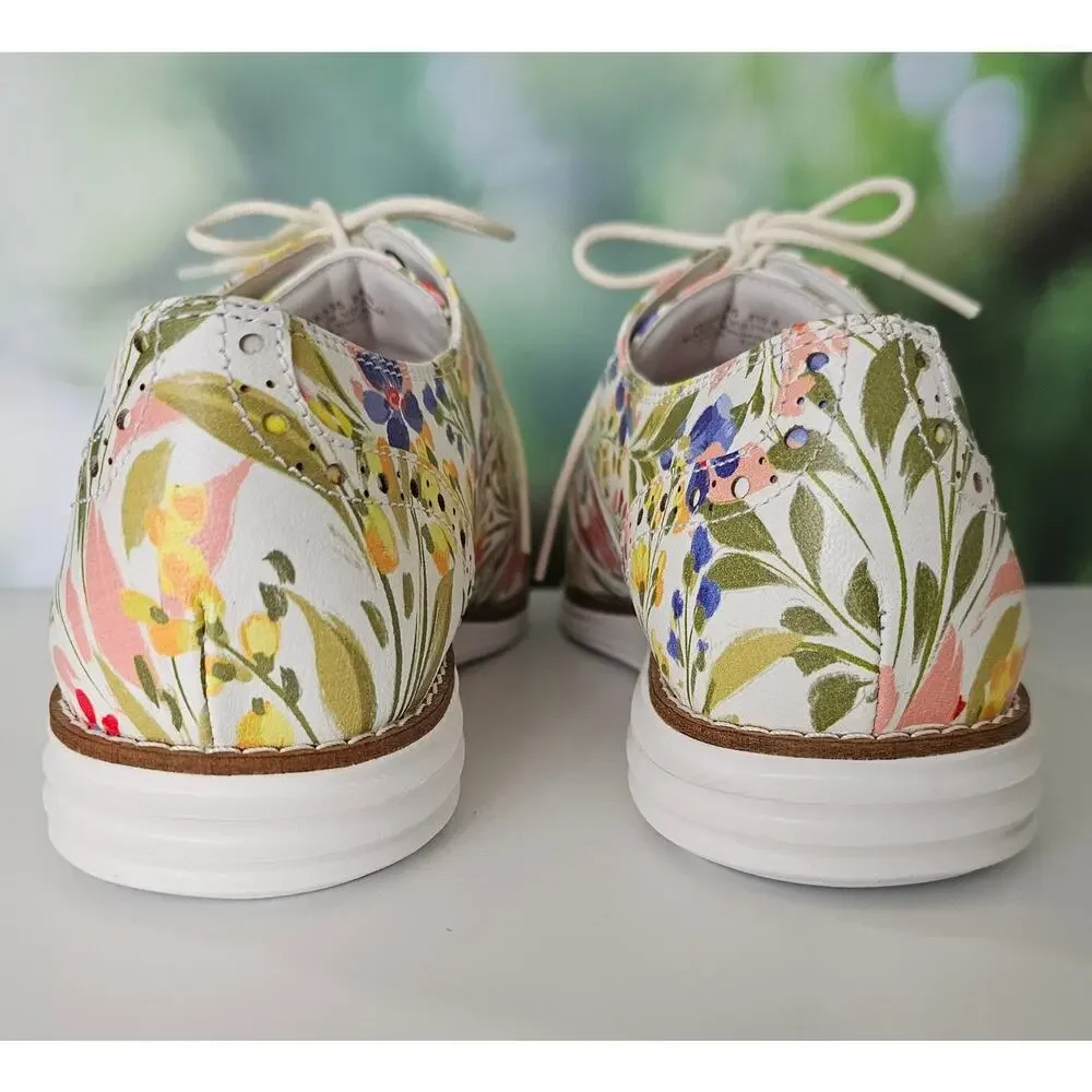 NEW Cole Haan Original Grand Floral Wingtip Oxford Casual Shoes 8.5 B